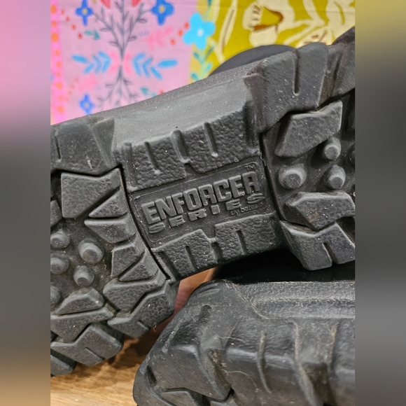 Men's Bates Enforcer Series Steel Toe Safety Protective Black Work Boots Size 12 - Picture 10 of 12